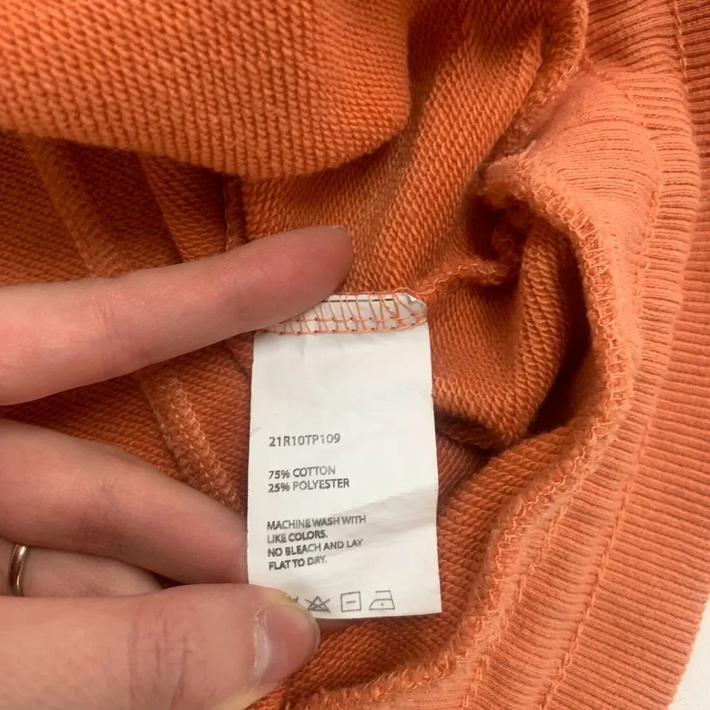 Nap Loungewear Oversized Sweater Womens M Medium Pumpkin Mock Neck Patch Pocket